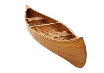 Graceful Wooden Canoe A handcrafted watercraft poised in the darkness
