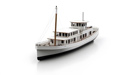 Obraz premium Classic Yacht with White Hull, and Ocean Vessel.