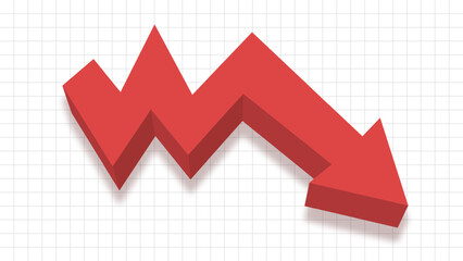 Bright colorful red arrow financial background of trading exchange