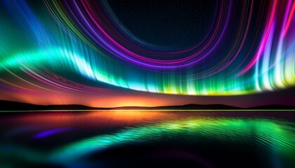 Firefly オーロラのように揺れる抽象的な光の帯 1353