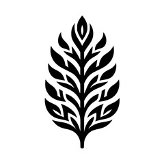 Obraz premium Bold Black & White Leaf Design - Minimalist, Organic Vector Illustration