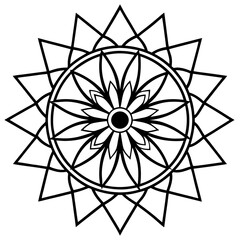 Fototapeta premium Ornate Mandala Line Art