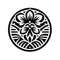 Elegant Floral Mandala in Black and White