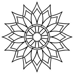 Ornate Mandala Line Art