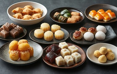 Delicious Chinese dim sum platter