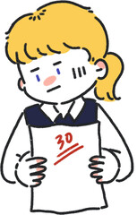 낮은성적에 실망한 학생