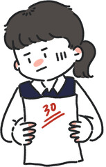 낮은성적에 실망한 학생