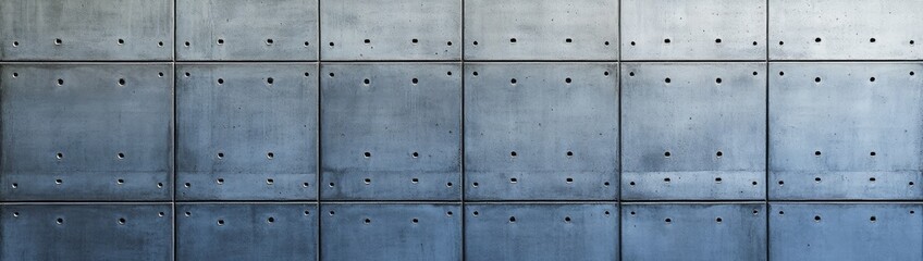 Fototapeta premium Gray concrete wall panels with evenly spaced holes