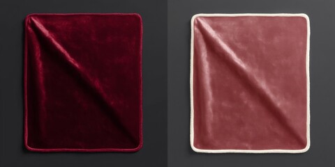 Soft Velvet Throw Blanket in Rich Burgundy and Light Red Colors