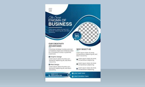  New modern clean and minimalist creative corporate business flyer design template . simple A4 poster design with colorful gradient trendy style.