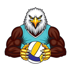 eagle volleyball mascot vector illustration design