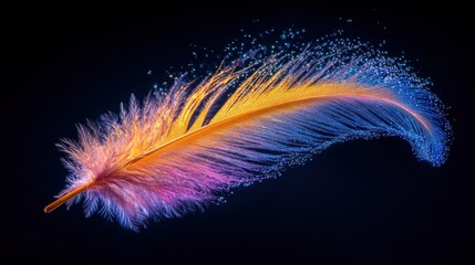 Obraz premium Vibrant feather in motion