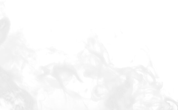 bright white cold smoke corner frame isolated on white or transparent png