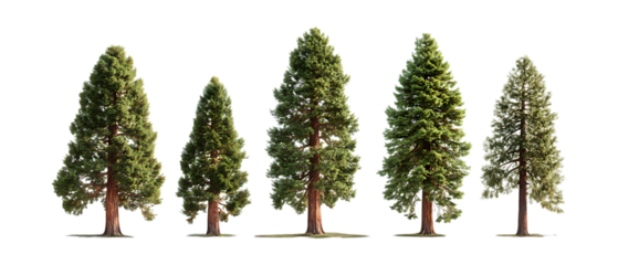 Pack of Majestic Evergreen Trees HighResolution Images for Design set against transparent background