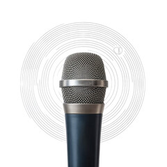 Black Microphone Isolated on White Background