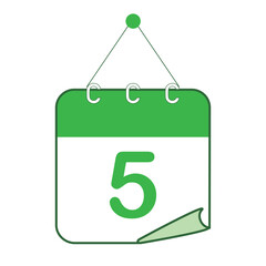 ひめくりカレンダー　グリーン　5日