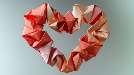 Obraz premium A meticulously crafted origami heart, showcasing love and artistic folding techniques.