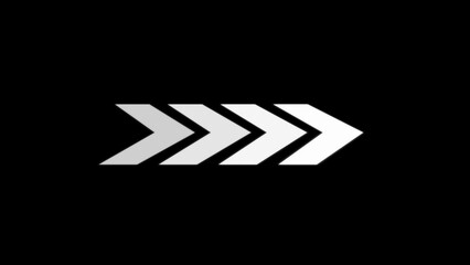 Simple abstract chevron arrow directional symbol on a dark background representing movement guidance and progression for websites or designs