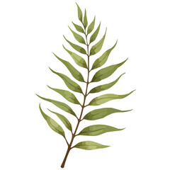 green leaves watercolor