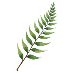 green leaves watercolor