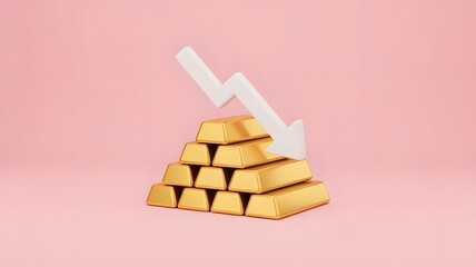 Market downturn gold prices decline amid economic uncertainty finance sector infographic studio economic trends