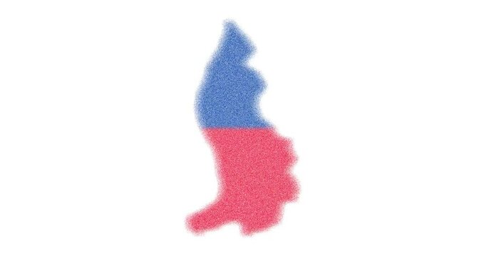 Liechtenstein outline map animation with flag colors