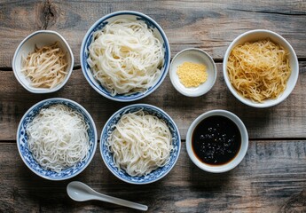 Display of noodle making materials