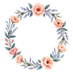 frame of flowers watercolor