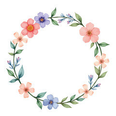 Fototapeta premium frame of flowers watercolor