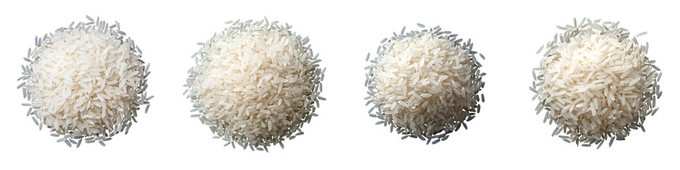 Closeup of fluffy white cooked rice grains