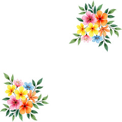 Obraz premium frame of flowers watercolor