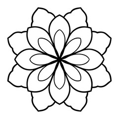 Simple Celestial Flower Mandala Line Design