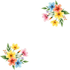 Obraz premium colorful flower frame watercolor