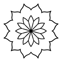 Simple Celestial Flower Mandala Line Design