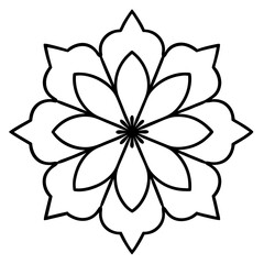 Simple Celestial Flower Mandala Line Design