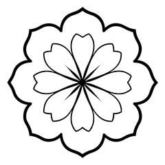 Simple Celestial Flower Mandala Line Design