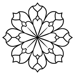 Simple Celestial Flower Mandala Line Design