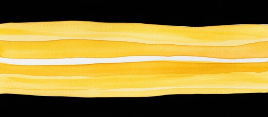 Abstract watercolor painting of horizontal yellow stripes with a white center line
