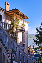 Lake Ohrid, North Macedonia, April 13 2024. Mountain range and peninsula in distance. Ohrid Lake, Macedonia, Europe. The clear mesmerizing waters of lake Ohrid with a beautiful view. 