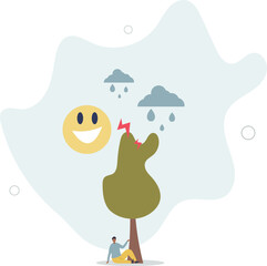 Weathering emotional storms with effective mental method.Psychological mind technique to overcome anxiety, depression, frustration and stress feelings . character life .