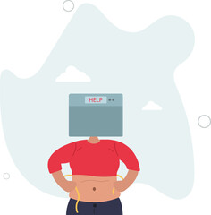 Weight loss scale. Nutrition healthy diet, balanced food and training. character life .