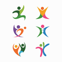 Colorful Human Abstract Logo Design &ndash; Modern Wellness, Community, and Healthcare Branding Symbol Colorful Human Abstract Logo Design &ndash; Modern Wellness, Community, and Healthcare Branding Symbol