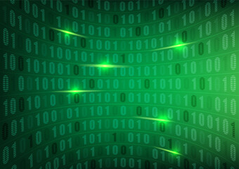 Binary digital green technology abstract background.