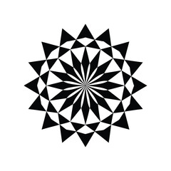 Abstract Black and White Geometric Mandala Design High-Resolution Vector Illustration