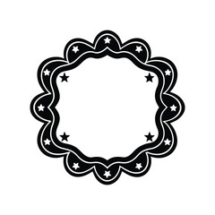Elegant Black and White Starburst Frame Decorative Border Design for Invitations, Logos, and More