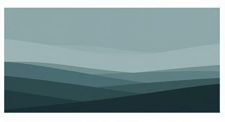 Obraz premium Serene Teal Hills: A Minimalist Landscape