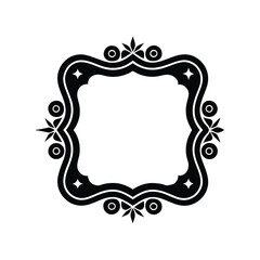 Elegant Black and White Decorative Frame Ornate Square Border Design Element
