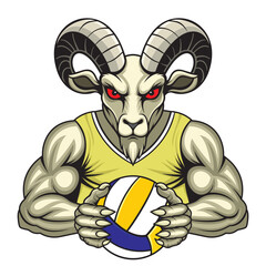 goat volleyball mascot vector illustration design