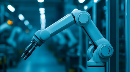 Robotic arms being programmed to enhance factory production efficiency