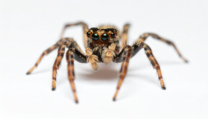 jumping spider on white background